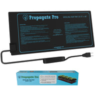 Propagate Pro seedling heat mat with power cord and packaging on a white background