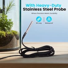 Load image into Gallery viewer, Heavy-duty stainless steel probe with waterproof feature on a surface with a plant background